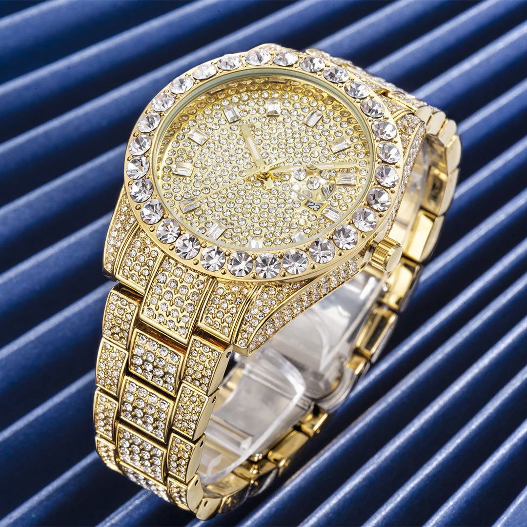 Fashionable Large Dial Diamond Watch - ShreeBliss
