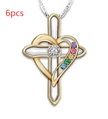 Colorful Cross Love Gemstone Pendant – ShreeBliss
