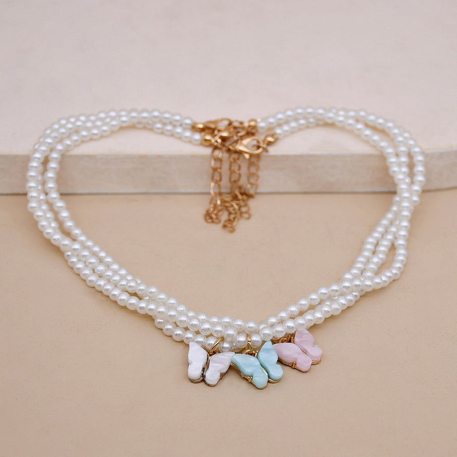 Opal Bow Knot Pearl Necklace – ShreeBliss