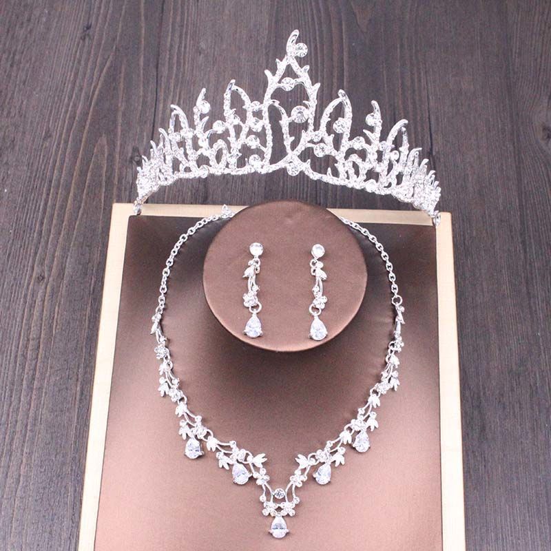 Bridal Rhinestone Crown Necklace Set – ShreeBliss