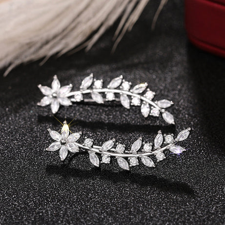 European And American Style Internet Celebrity Full Diamond Flower Earrings For Women – ShreeBliss