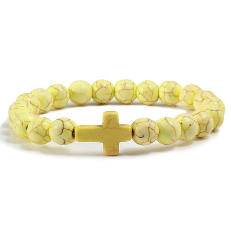 Blue Turquoise Cross Bracelet - ShreeBliss