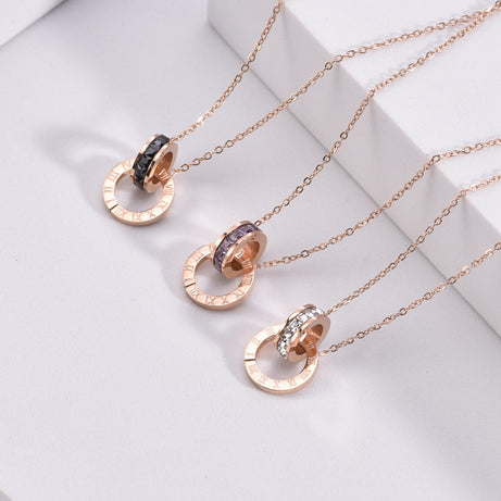 Roman Numeral Diamond Titanium Necklace – ShreeBliss