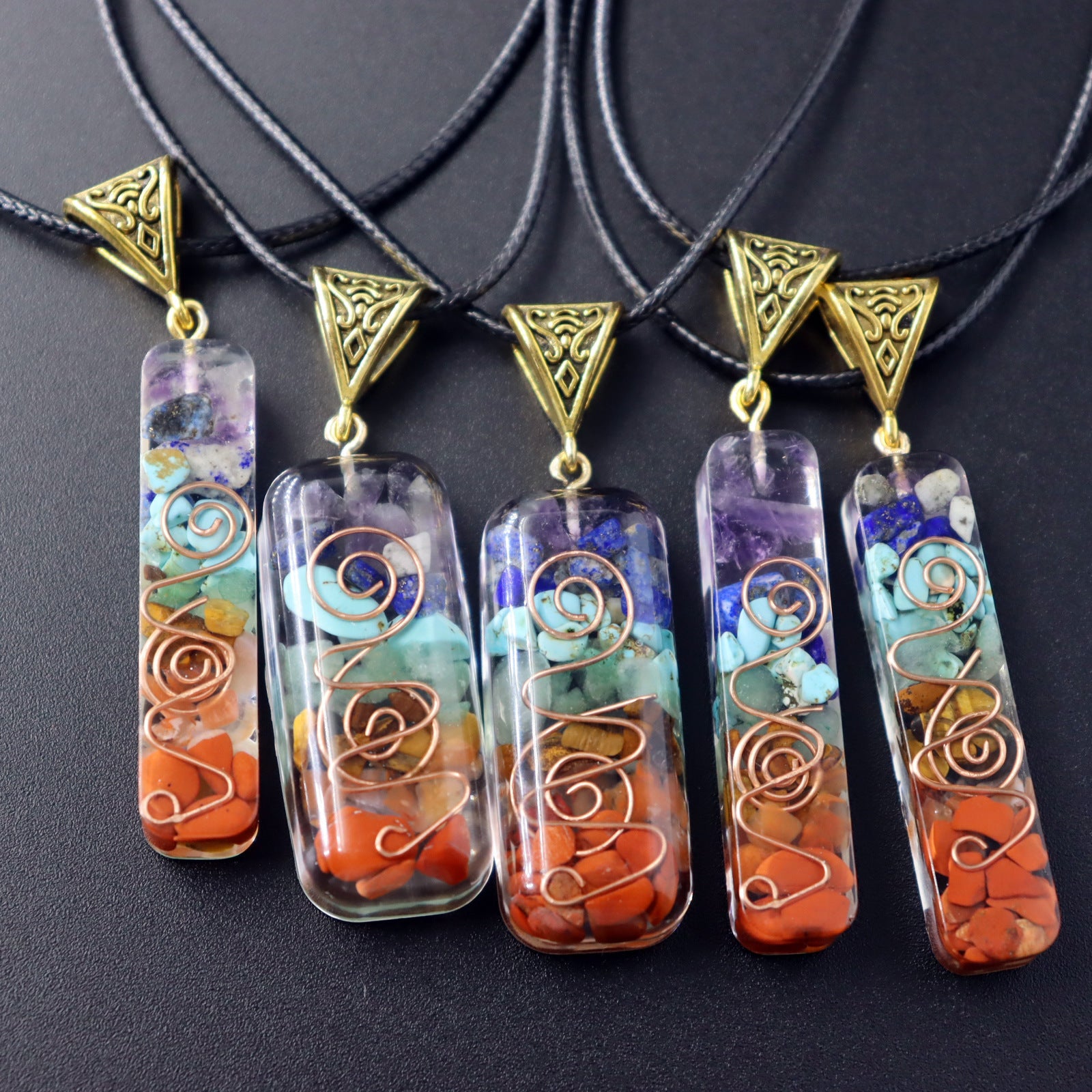 Retro 7 Chakra Healing Crystal Pendant – ShreeBliss