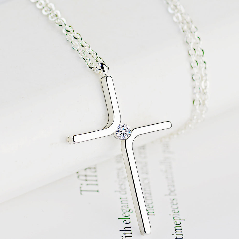 Cross Pendant New Simple Necklace Titanium Steel Plating - ShreeBliss