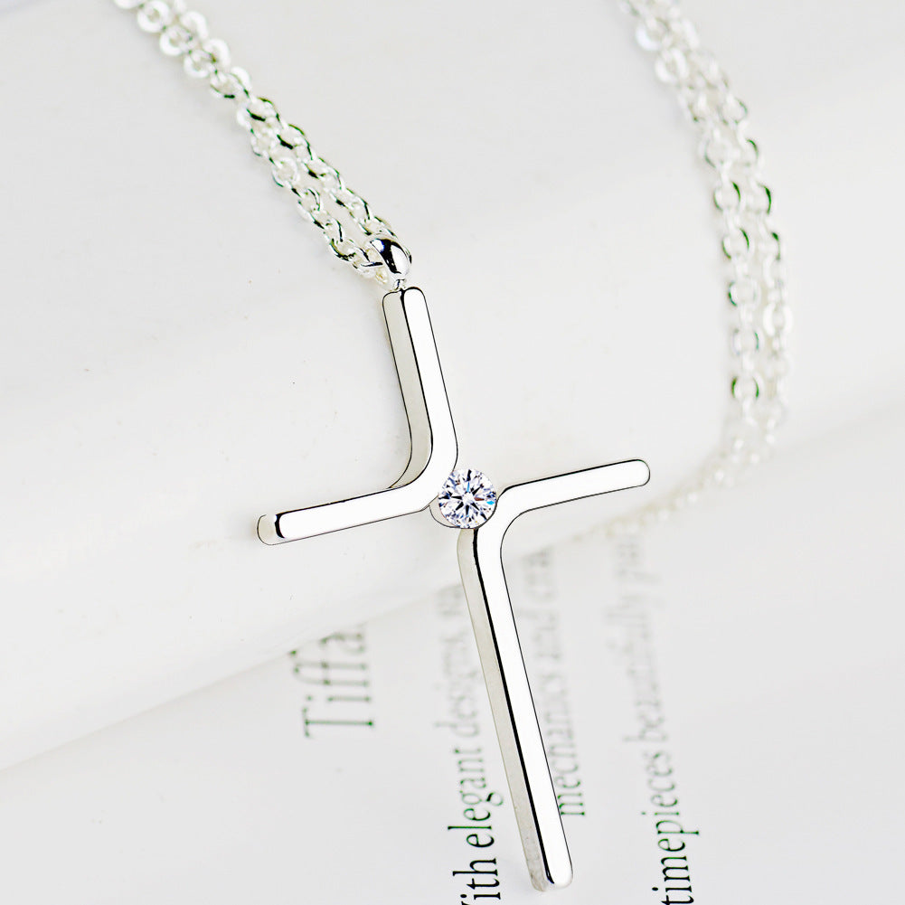 Cross Pendant New Simple Necklace Titanium Steel Plating - ShreeBliss