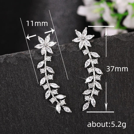 European And American Style Internet Celebrity Full Diamond Flower Earrings For Women – ShreeBliss