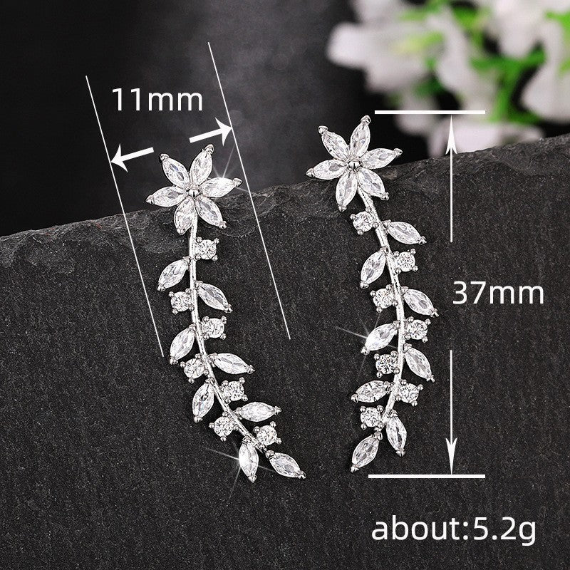 European And American Style Internet Celebrity Full Diamond Flower Earrings For Women – ShreeBliss
