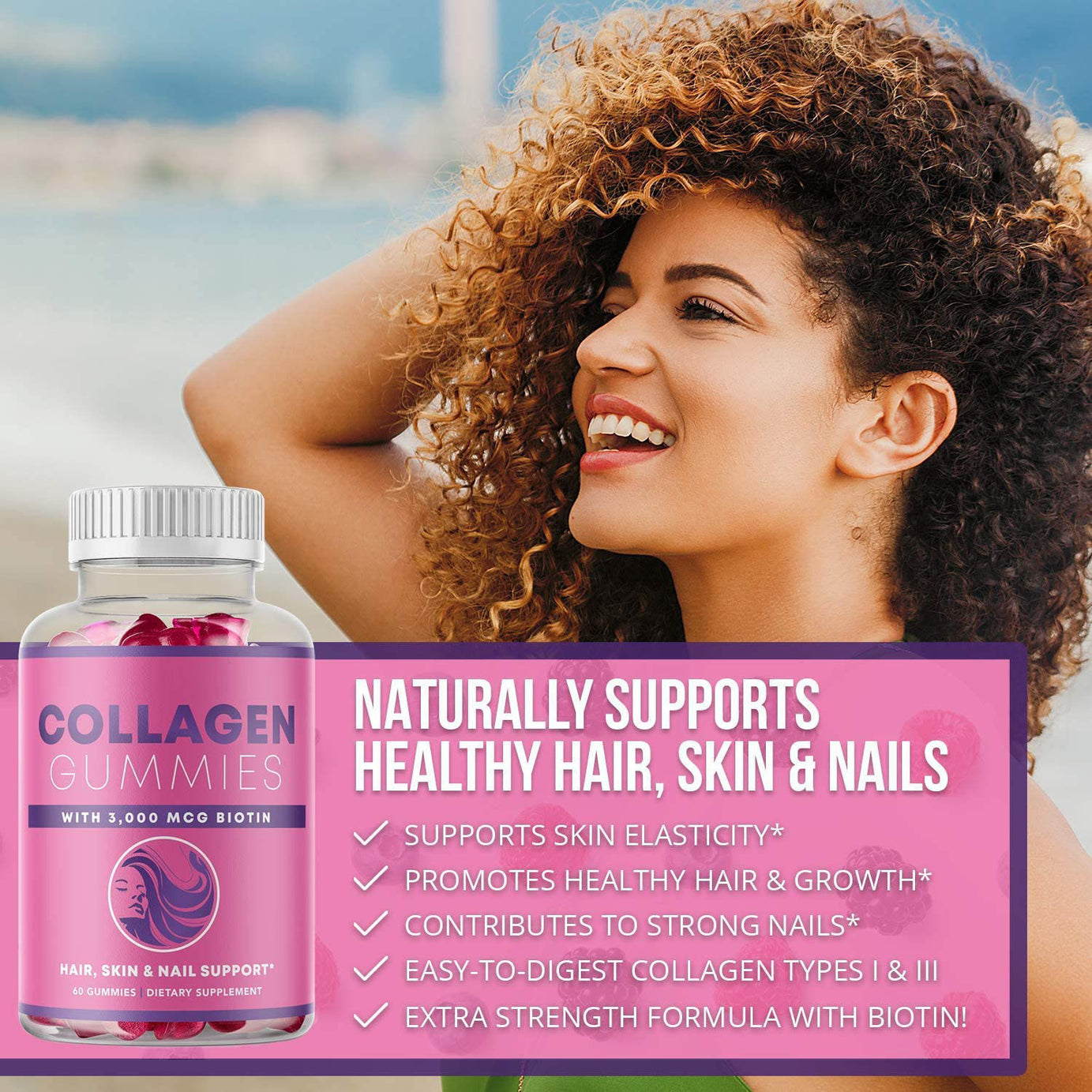 Collagen Gummies for Healthy Skin & Nails - 60 Count - ShreeBliss