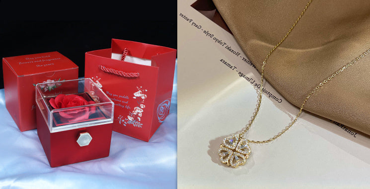 Retro Magnetic Four-Leaf Clover Heart Pendant Necklace – ShreeBliss