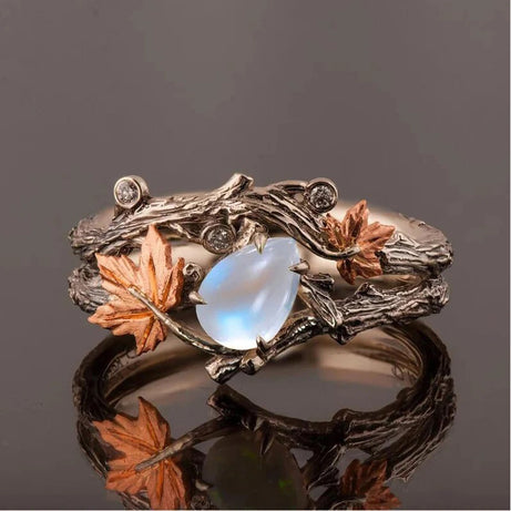 Vintage Golden Branch Maple Leaf Ring - ShreeBliss