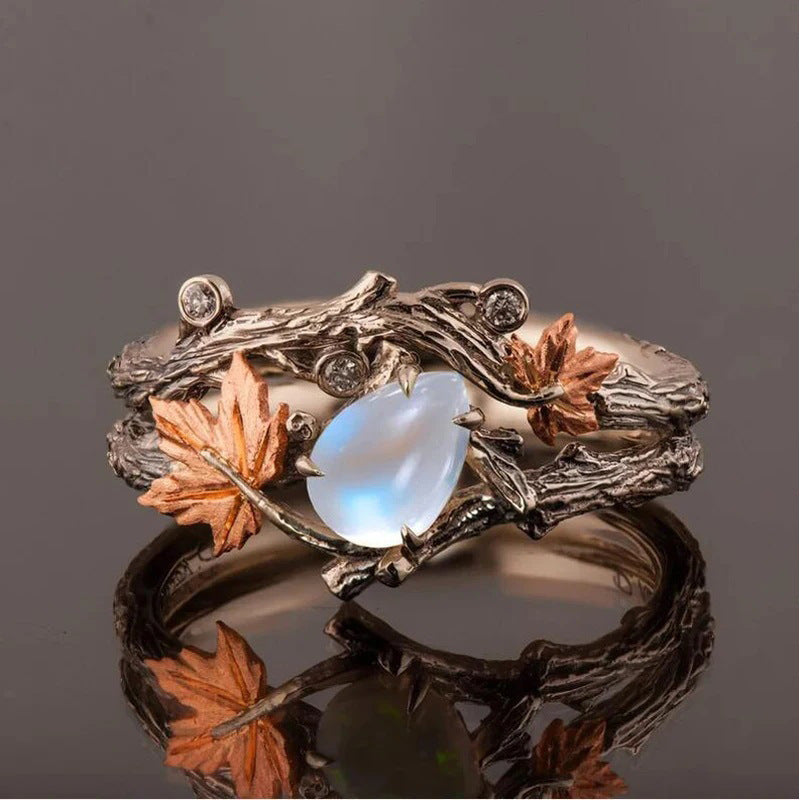 Vintage Golden Branch Maple Leaf Ring - ShreeBliss