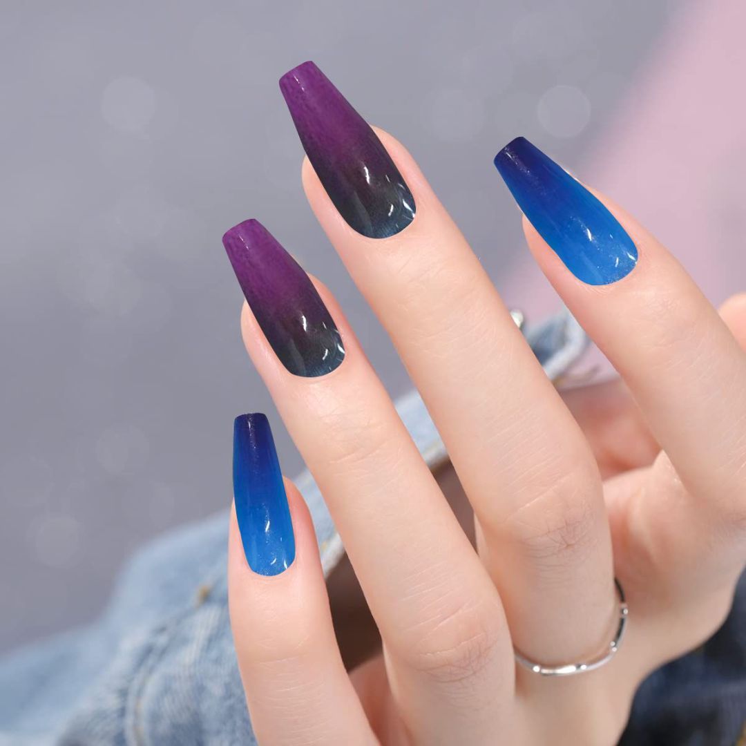 TJ-3 Gradient T-type Armor Nail Art (24 Pieces) - ShreeBliss