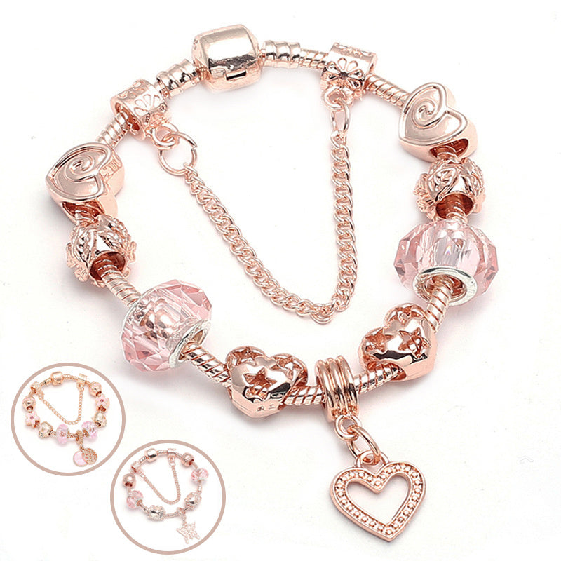 Fashion Love Geometric Rose Gold Bracelet Women's Jewelry - ShreeBliss