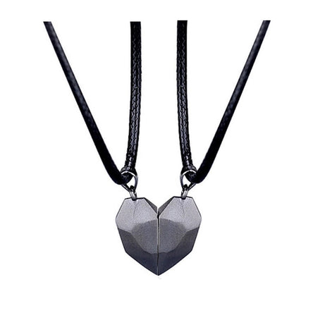 Minimalist Heart Pendant Couple Necklace - Magnetic Friendship Jewelry - ShreeBliss