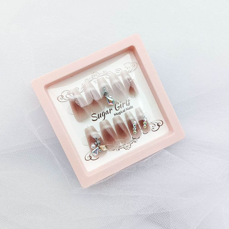 Light Dark Red Cross Armor Nail Art - ShreeBliss