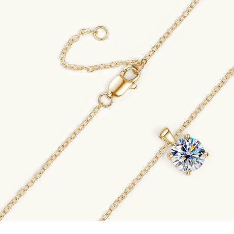 Classic Four-Claw Diamond Pendant Necklace – ShreeBliss