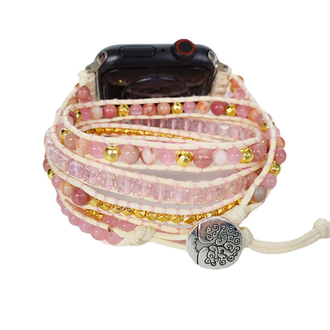 Natural Quartz Rough Woven Watch Band - ShreeBliss