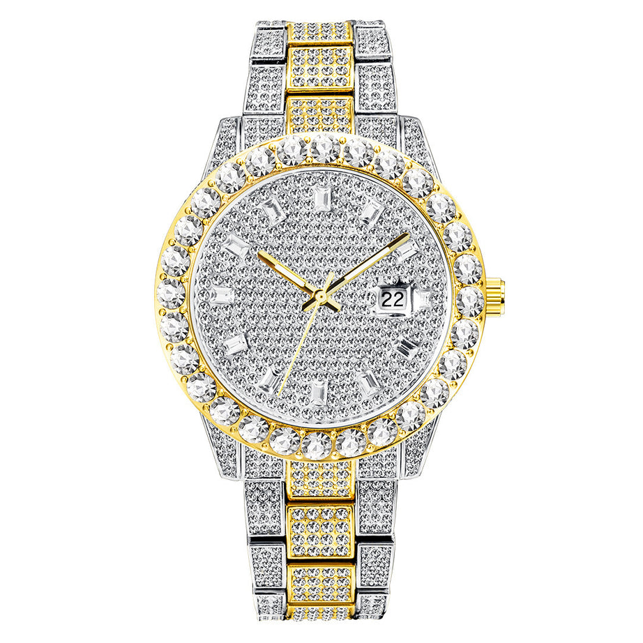 Fashionable Large Dial Diamond Watch - ShreeBliss