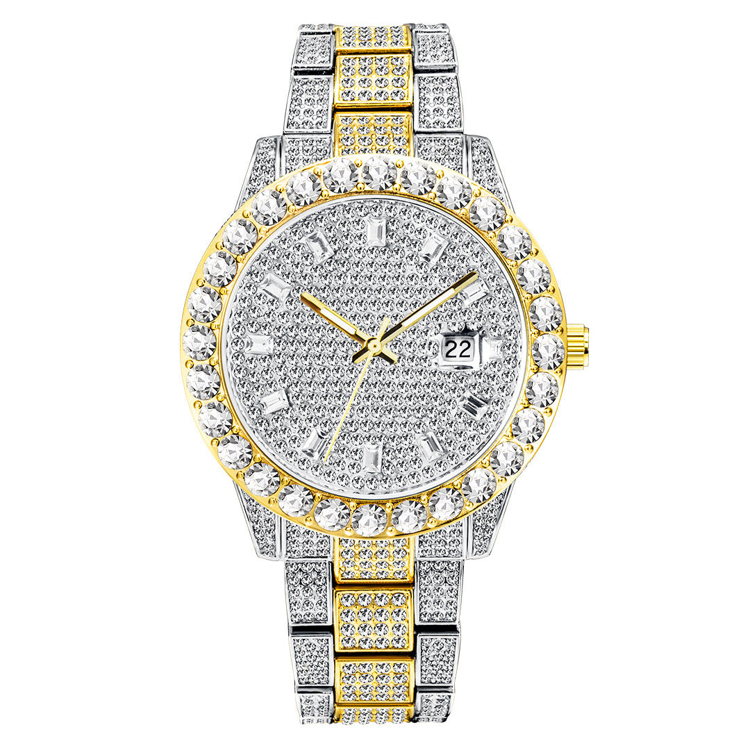 Fashionable Large Dial Diamond Watch - ShreeBliss