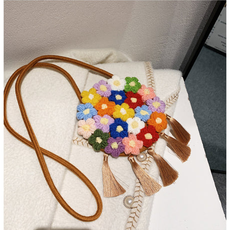 Ethnic Fluffy Floral Round Bag – ShreeBliss