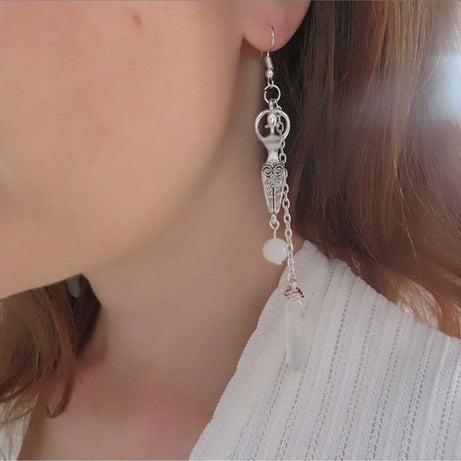 Moonstone And Angel Halo Quartz Wrap Earrings – ShreeBliss