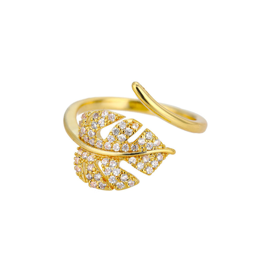 Retro Fashion Elegant Summer Leaf Ring – ShreeBliss