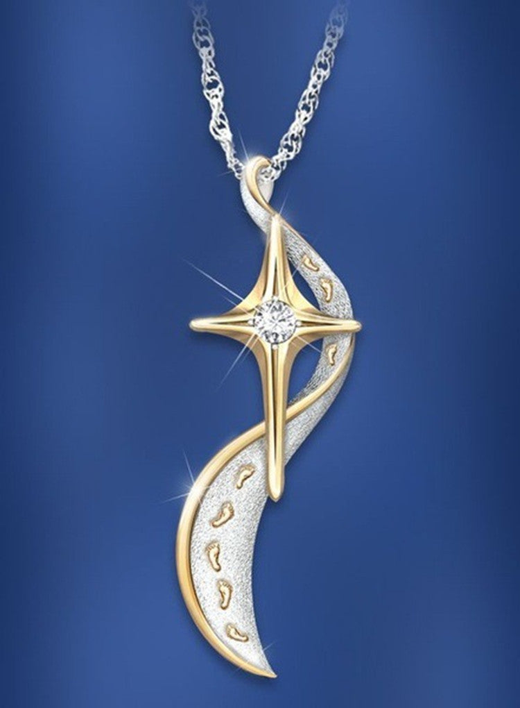 Explosive Footprint Cross Pendant Necklace – ShreeBliss